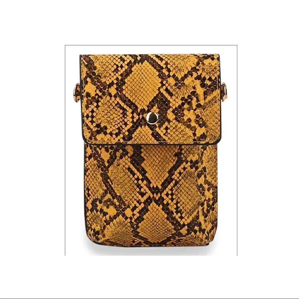 Snakeskin Print Cellphone Crossbody Bag